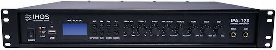 Ihos IPA-240 Integrated Commercial Amplifier 240W/100V Equipped with USB/FM/Bluetooth Black