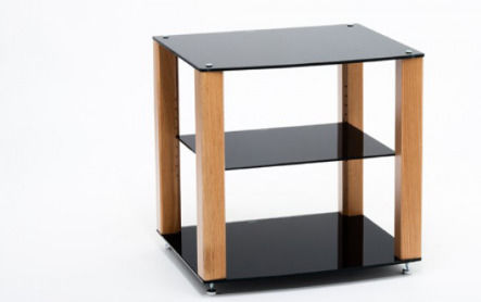 Custom Design Cuba 503 Hi-Fi Möbel Oak/Black Glass 59x52x48.5cm