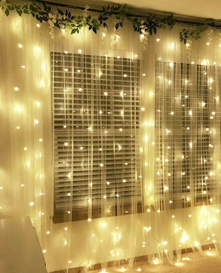 360 Λαμπάκια LED 2μ. x 200εκ. Θερμό Λευκό τύπου Κουρτίνα