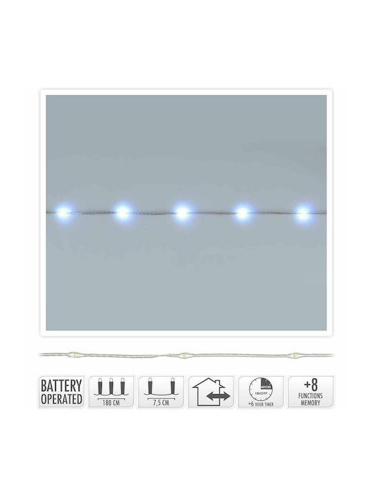 24 Λαμπάκια LED 1.8μ. Ψυχρό Λευκό Μπαταρίας σε Σειρά 24 Λαμπάκια LED 1.8μ. Ψυχρό Λευκό Μπαταρίας σε Σειρά