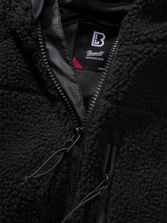 Brandit BD55005 Fleece Γυναικεία Ζακέτα με Φερμουάρ σε Μαύρο Χρώμα