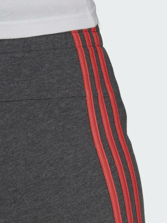 Essentials Slim 3-Stripes Women's Sporty Shorts Dark Grey Heather