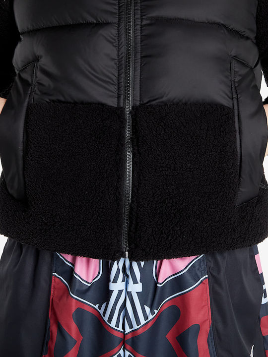 Leadbetter Point Sherpa Hybrid Women's for Hiking Crop Puffer Jacket for Winter Black