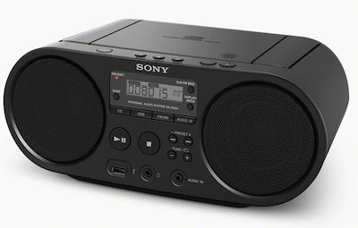 Sony Φορητό Ηχοσύστημα ZS-PS50 με CD / MP3 / USB / Ραδιόφωνο σε Μαύρο Χρώμα