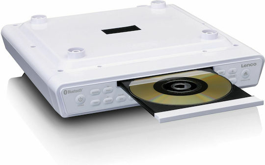 Lenco Tragbares Radio-CD-Spieler mit Bluetooth CD Radio Weiß