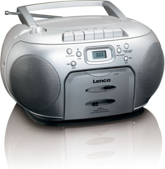 Lenco SCD-420 Преносима Аудиосистема с CD Касетофон Радио Сребрист