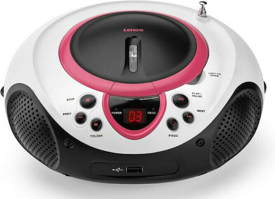 Lenco Portable Sound System With CD MP3 USB Radio Pink