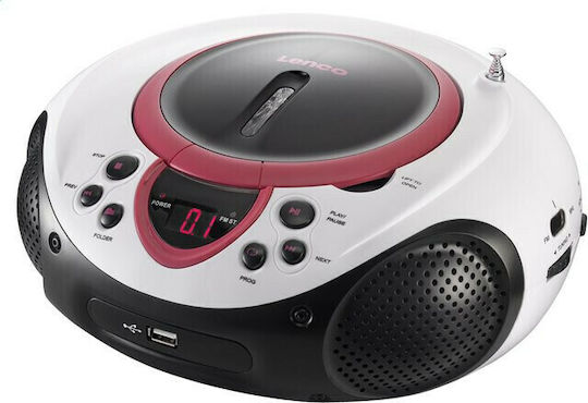 Lenco Portable Sound System With CD MP3 USB Radio Pink