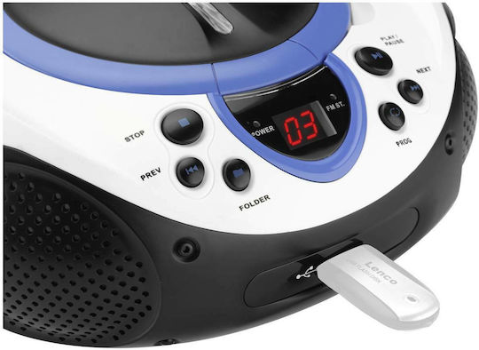 Lenco Φορητό Ηχοσύστημα USB με CD / MP3 / USB / Ραδιόφωνο σε Μπλε Χρώμα