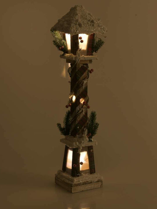 Inart Christmas Wood Electric Lantern 60x13cm