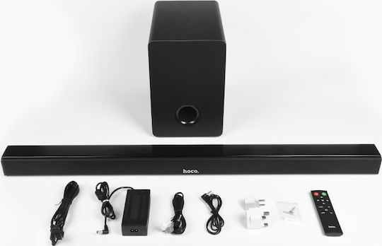 Hoco BS26 Soundbar 2.1 Bluetooth 40W με Ασύρματο Subwoofer και Τηλεχειριστήριο Μαύρο