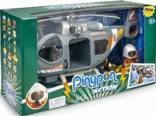 Giochi Preziosi Pinypon Rescue Helicopter & Figure For 4+ Years 7cm