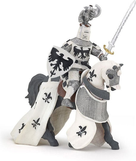 Papo Cavaler Alb Cu Stema 9.5cm (Diferite Modele)