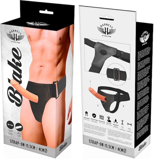 Harness Attraction Blake Harness με Dildo 15.5cm σε χρώμα Flesh