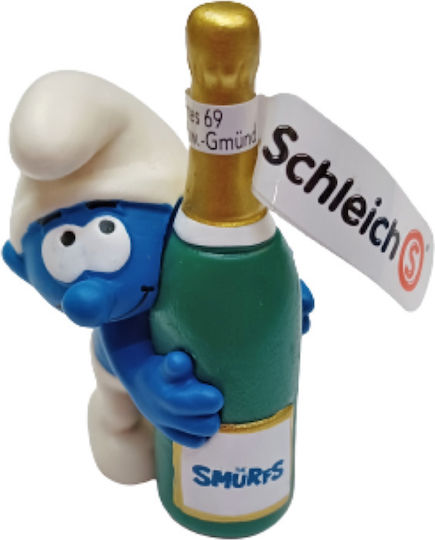 Schleich-S Miniature Toy Holding Champagne Bottle Smurfs