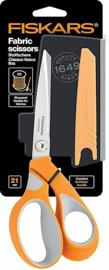Fiskars Razoredge Softgrip Schere 21cm mit Rostfreier Stahl Klinge Orange 1Stück