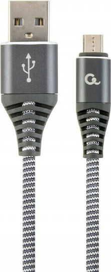 Cablexpert Braided USB 2.0 to micro USB Cable Γκρι 1m (CC-USB2B-AMmBM-1M-WB2)