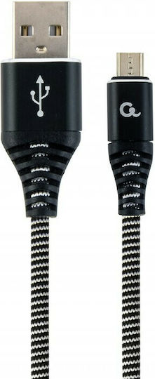 Cablexpert Braided USB 2.0 spre micro USB Cablu Negru 1m (CC-USB2B-AMMBM-1M-BW) 1buc