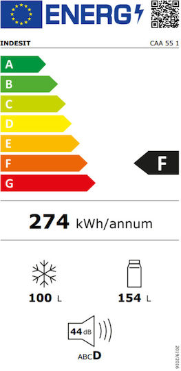 Indesit Kühl-Gefrierkombination 254Es H174xB54.5xT58cm. Weiß CAA 55 1