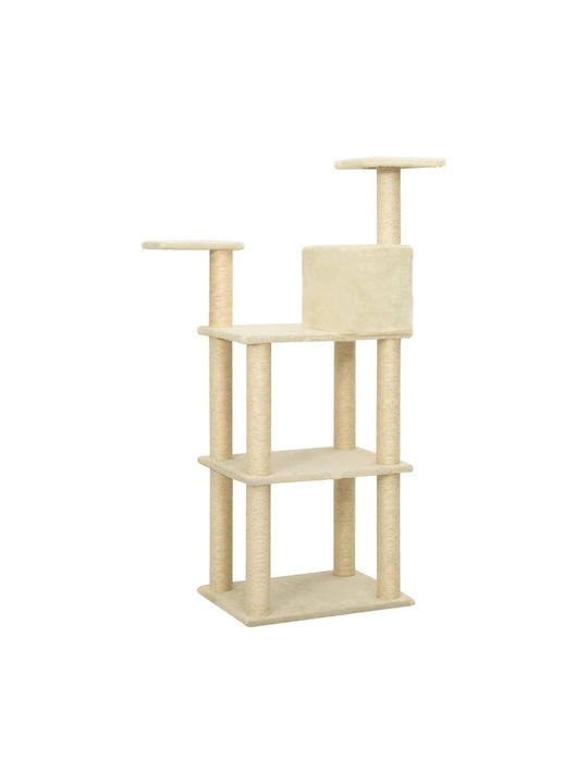 vidaXL Cat Scratching Post Cat Trees Beige 66x41x119cm.