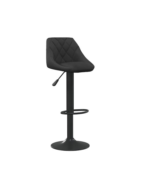 Stool Bar with Back & Adjustable Height Black Velvet-Black Metal 2pcs 46x44x82-103cm