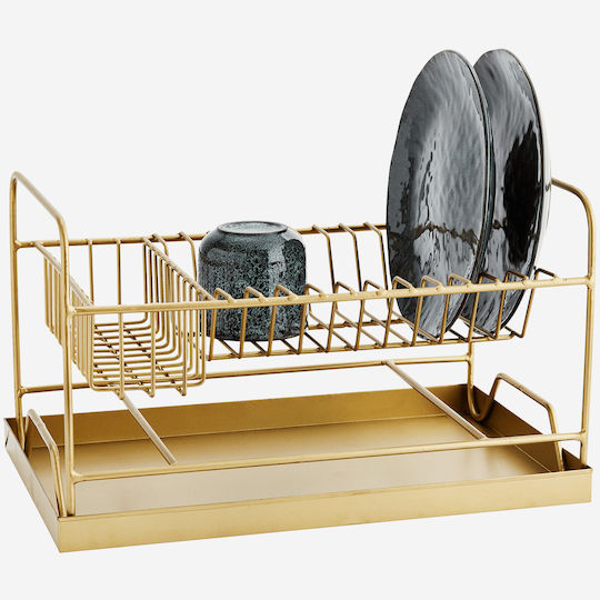Madam Stoltz Metallisches Gold Geschirrabtropfer 39x25x23cm
