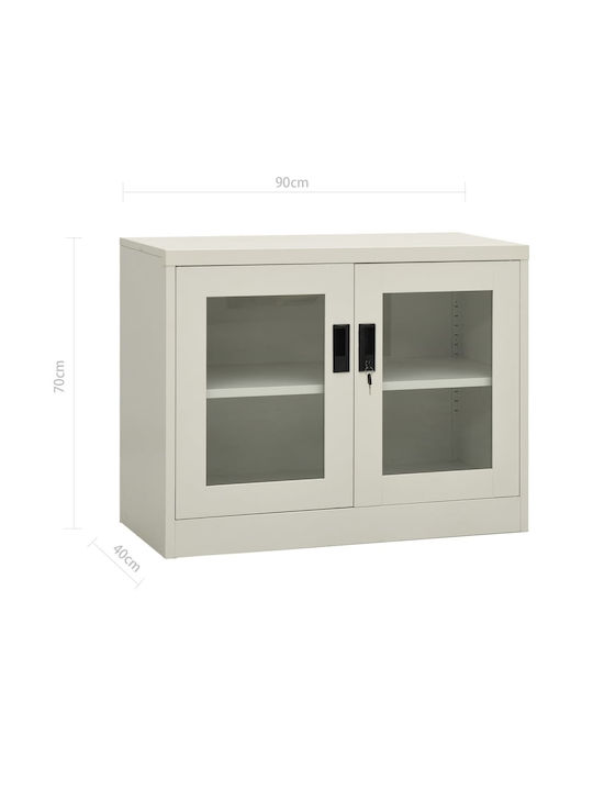 Kleiderschrank Büro mit Schloss Ανοιχτό Γκρι 90x40x70cm
