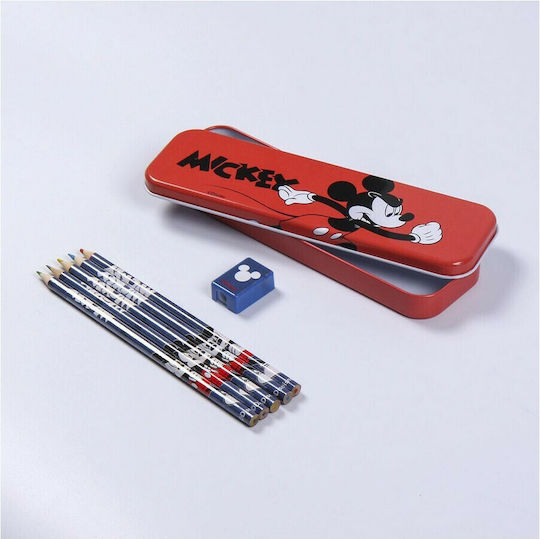 Mickey Mouse Clubhouse Mickey Mouse Kinder Schreibwarenset mit Bleistift, Spitzer, Radiergummi, Notizbuch, Bleistiftbox und Etui 16Stück