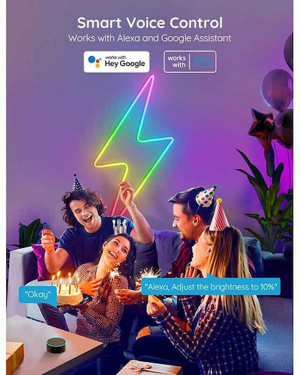 Govee Wasserdicht Smart LED-Streifen Wi-Fi 24V RGB Licht 3m Neon Flex mit Netzteil & WiFi-Controller