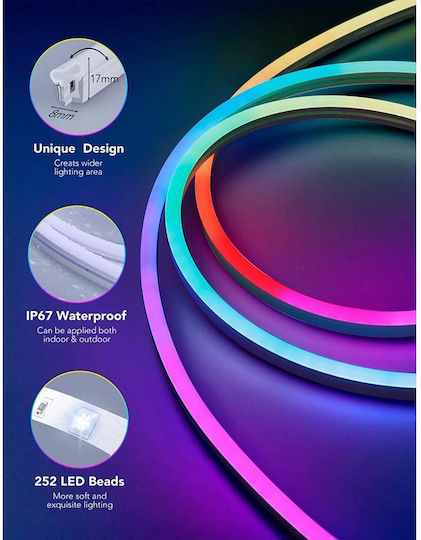 Govee Wasserdicht Smart LED-Streifen Wi-Fi 24V RGB Licht 3m Neon Flex mit Netzteil & WiFi-Controller