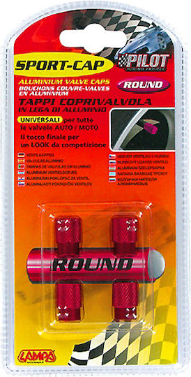 Lampa Sport-Cap Car Tire Valve Caps Red 4pcs