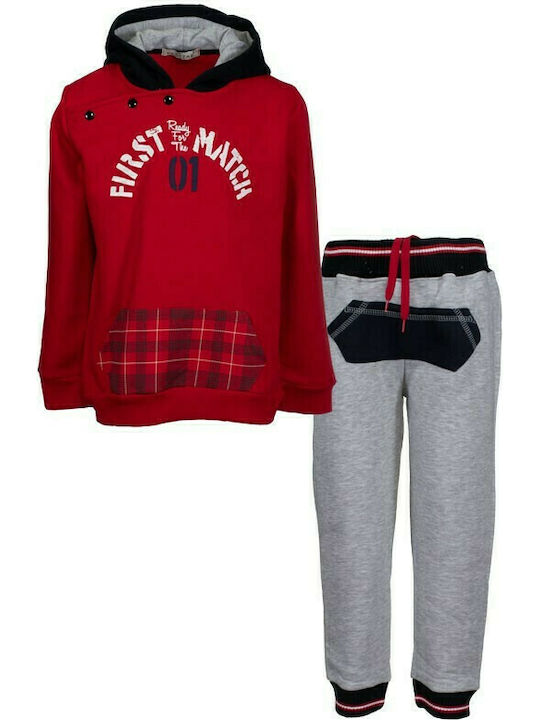 Hashtag Kids Sweatpants Set Red 2pcs