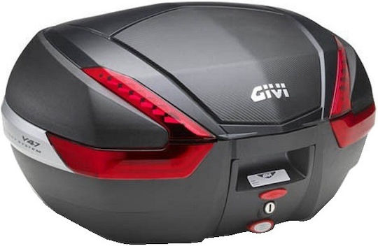 Givi V47N Monokey Motorcycle Top Case with Red Reflectors 47lt Black