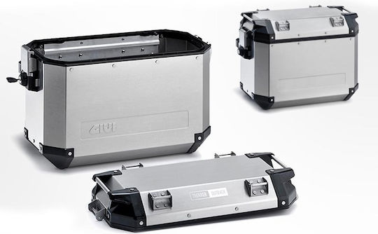 Givi Trekker Outback OBKN48 Monokey Σετ Πλαϊνές Βαλίτσες Μοτοσυκλέτας Αλουμινίου 48lt σε Ασημί Χρώμα