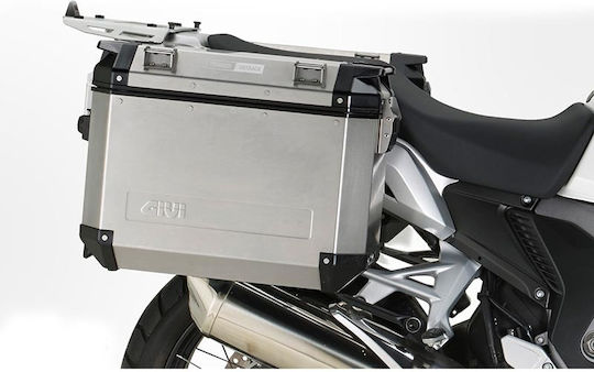 Givi Trekker Outback OBKN48 Monokey Σετ Πλαϊνές Βαλίτσες Μοτοσυκλέτας Αλουμινίου 48lt σε Ασημί Χρώμα