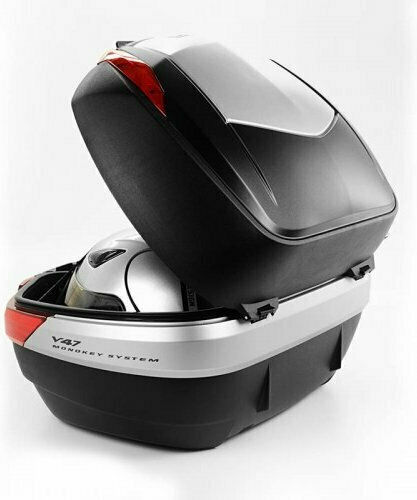 Givi Motorcycle Top Case with Red Reflectors 47L Silver