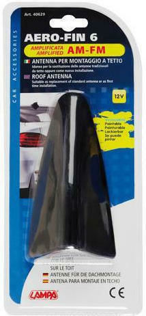 Lampa Car Antenna Roof Aero-Fin 6 Shark for Radio with Amplifier in Black Color