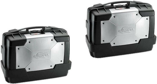 Kappa Moto Garza Monokey Motorcycle Hard Side Case Set 33lt in Silver Colour