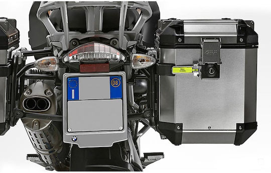 Givi Trekker Outback Aluminium Monokey Motorcycle Hard Side Case Left 48lt in Silver Colour