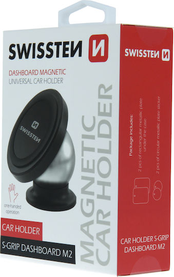 Swissten Βάση Κινητού Αυτοκινήτου S-GRIP DASHBOARD M2 με Μαγνήτη
