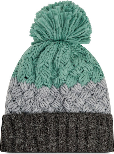 Pom Pom Beanie Γυναικείος Σκούφος Πλεκτός σε Τιρκουάζ χρώμα