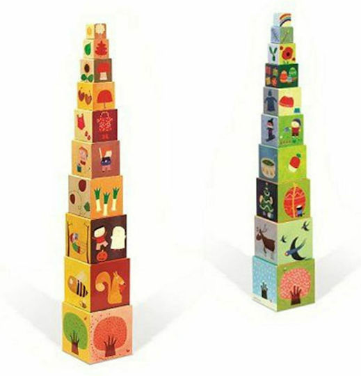 Janod Stacking Toy Cubes The Four Seasons for 12++ Months