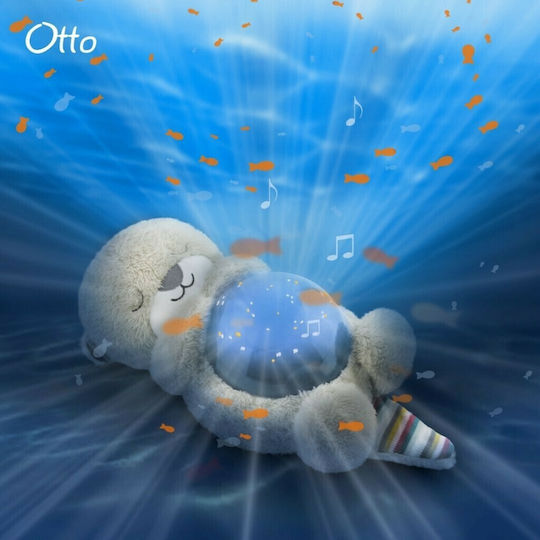 Zazu Sleep Toy Projector Otto the Otter made of Fabric with White Noise and Light for 0++ Months
