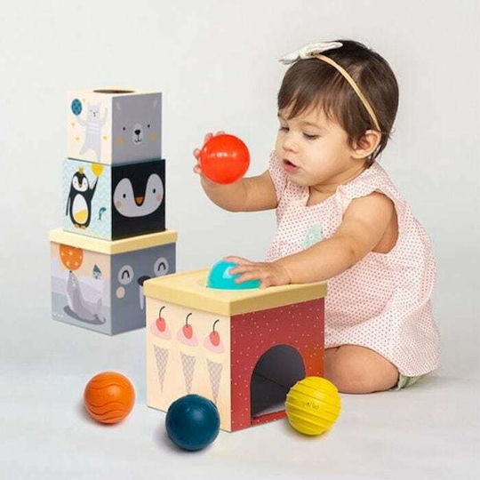 Taf Toys Играчка за подреждане North Pole Ball Drop Stacker за 12++ месеца