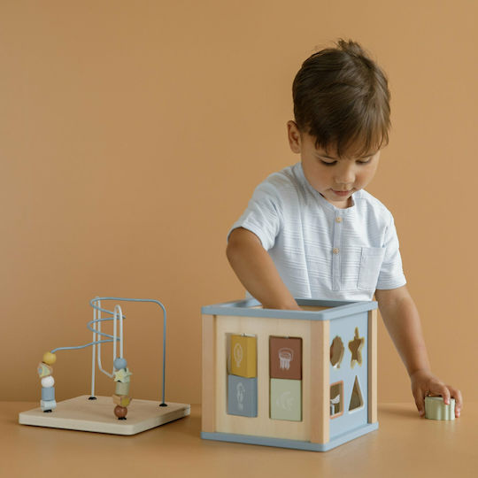Little Dutch Shape Sorting Toy Activity Cube Ocean made of Wood with Music for 18++ Months