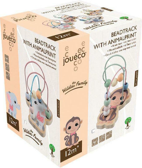 Joueco Maze The Wildies Family Beadtrack With Animalprint made of Wood for 12++ Months (Various Designs/Assortments of Designs) 1pc