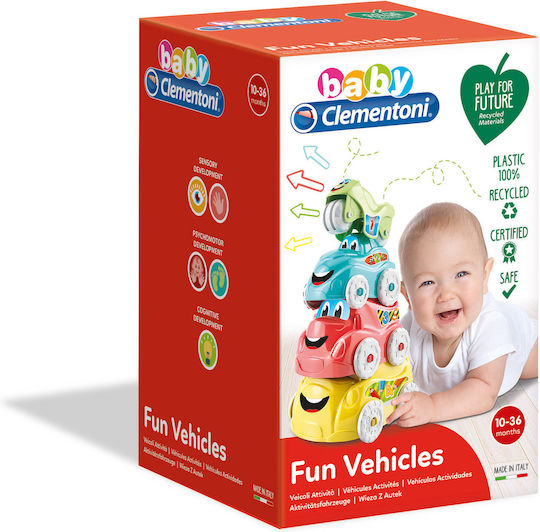 Baby Clementoni Stapelspielzeug Pyramide mit Autos mit Licht und Geräuschen für 6++ Monate