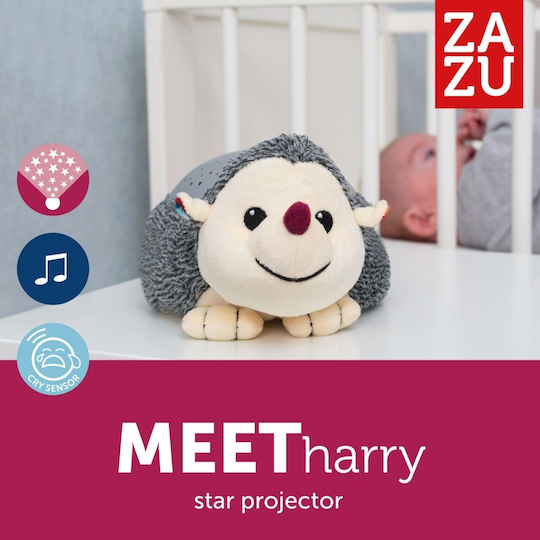 Zazu Sleep Toy Harry Star Projection made of Fabric with White Noise, Music, Light, and Cry Sensor for 0++ Months