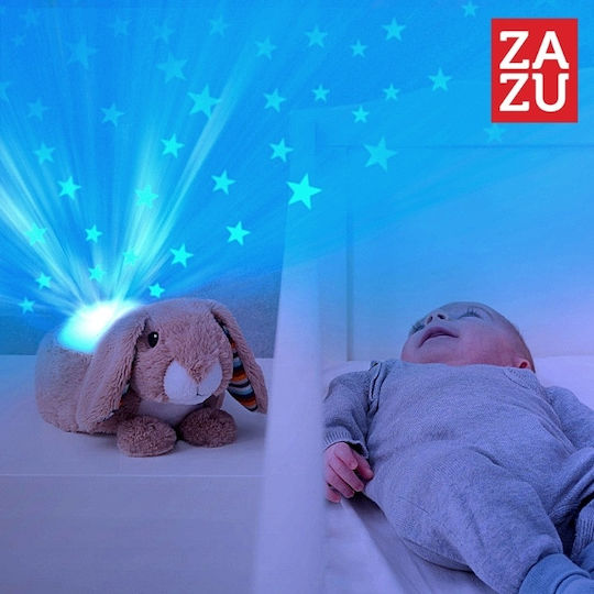 Zazu Играчка за сън Ruby Star Projection от плат с бели шумове и светлина за 0++ месеца