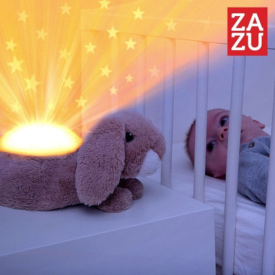 Zazu Играчка за сън Ruby Star Projection от плат с бели шумове и светлина за 0++ месеца